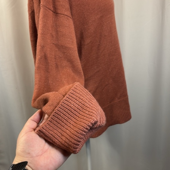 1. State Terra Cotta Cold Shoulder Cut Out Turtleneck Sweater- NWT - Picture 10 of 16